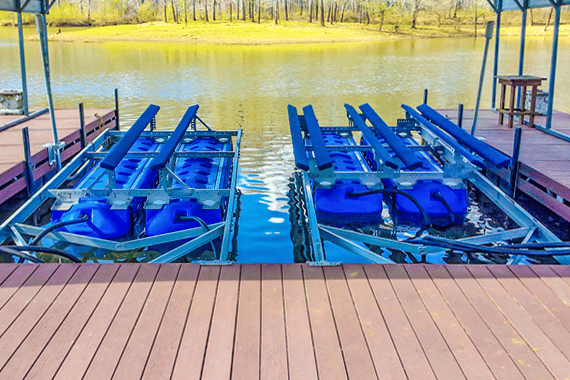 Lake Lanier hydrohoist front mount boat lift