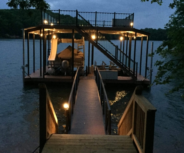 Lake Lanier boat dock with sun deck contractor