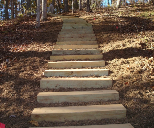 Wooden steps installation service on Lake Lanier