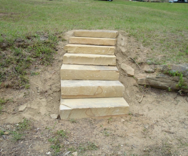 Stone step installation services on Lake Lanier