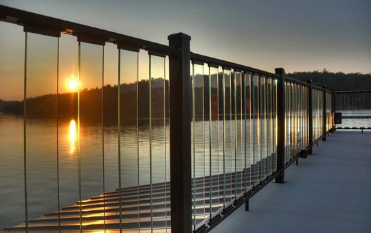 Lake Lanier boat dock railing installation