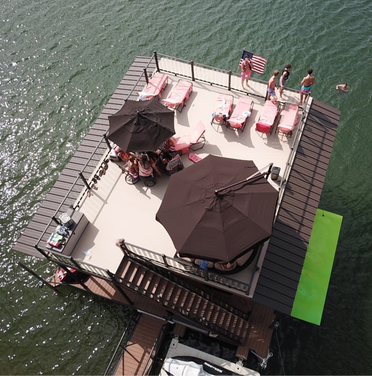 Lake Lanier metal boat dock roof installation