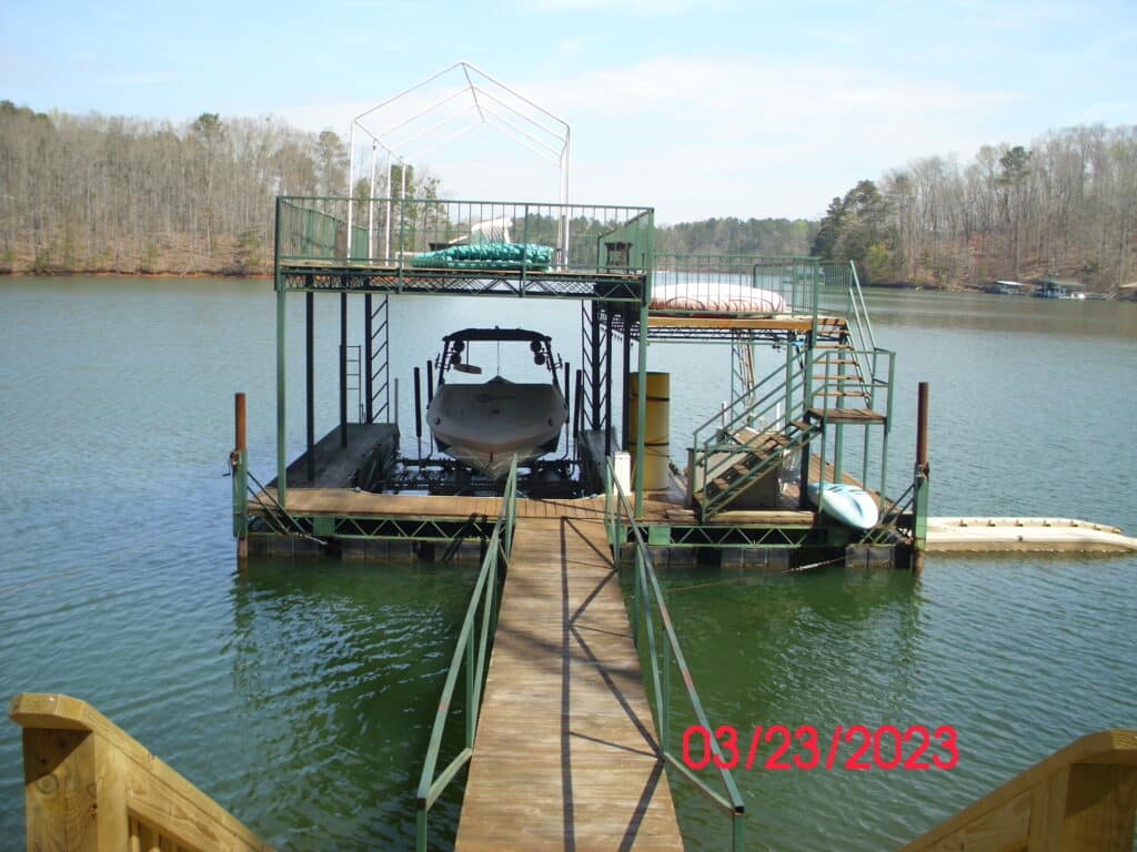SOLD | 32 x 32 Steel Bar Joist Dock - $22,000 - 