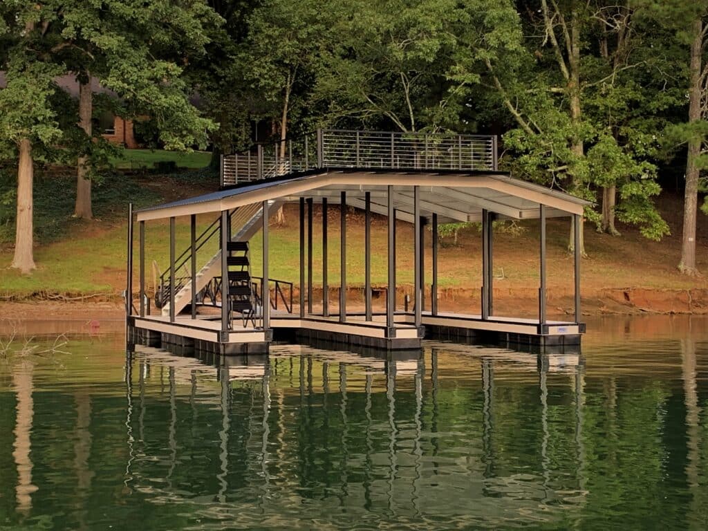 Custom Boat Dock with Sundeck