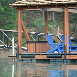 Custom dock with real wood