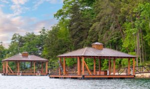 Custom Design Dock with metal roof