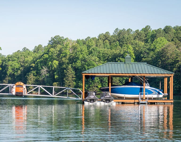 Custom Dock with Hip Roof