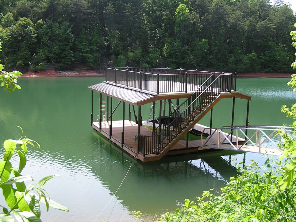 CUSTOM BOAT DOCK WITH SUNDECK on Lake Lanier