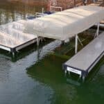 Fixed-platform aluminum dock structure on Lake Oconee