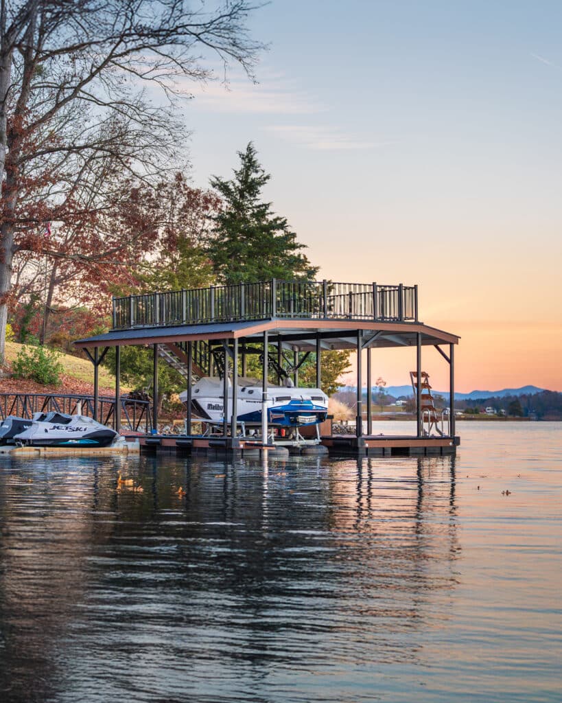 Custom dock with party deck on lake allatoona georgia