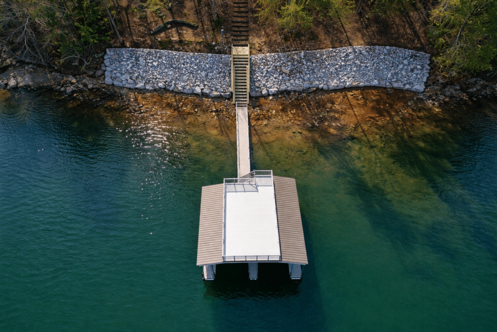 Rip Rap and shoreline steps on Lake Lanier