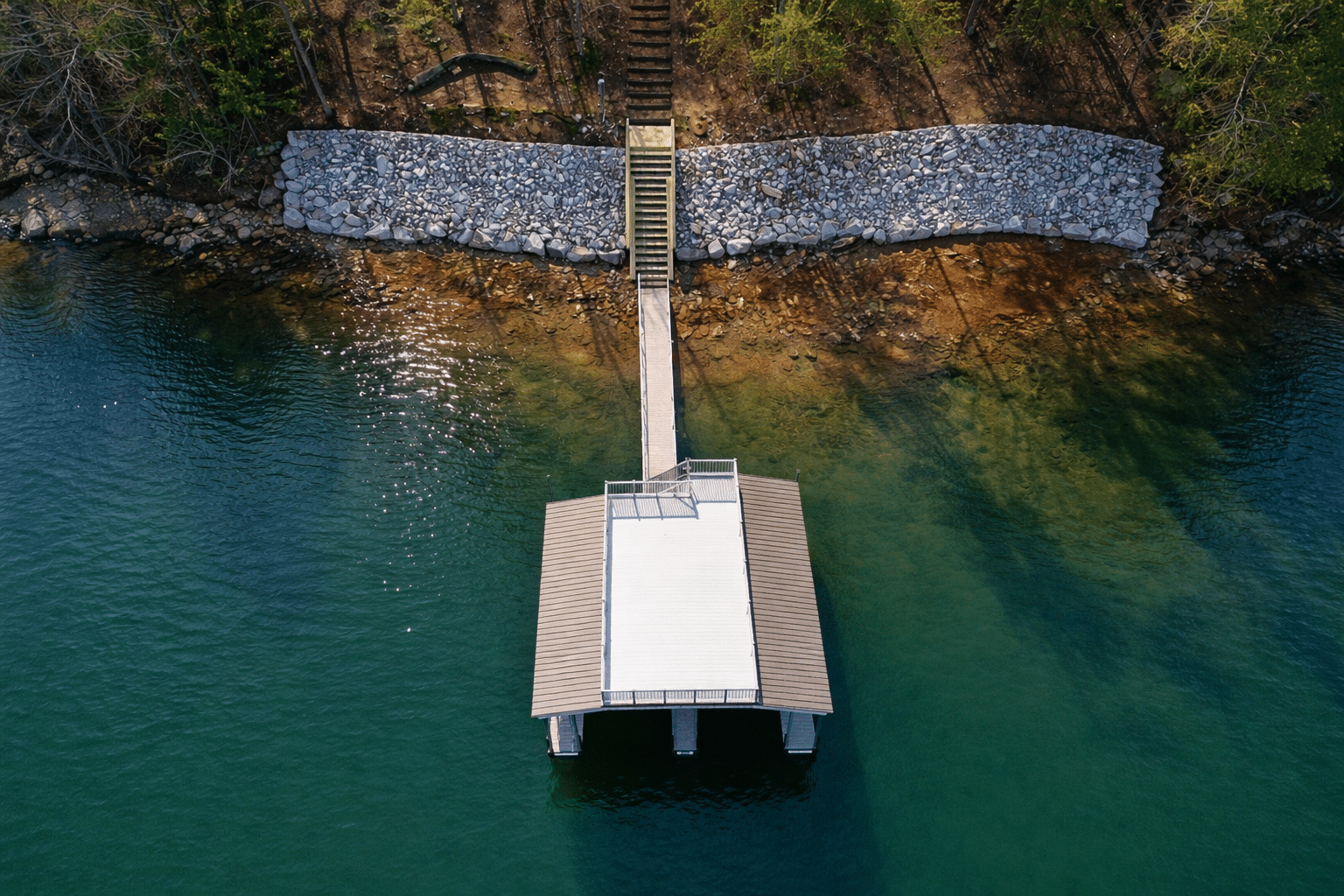 Rip Rap and shoreline steps on Lake Lanier