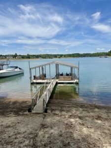 Lake Lanier 32x32 Wahoo Aluminum Double Slip Dock with 40' Gangway - $52,999 - - 2