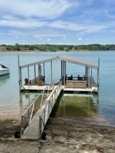 Lake Lanier 32x32 Wahoo Aluminum Double Slip Dock with 40' Gangway - $52,999 -
