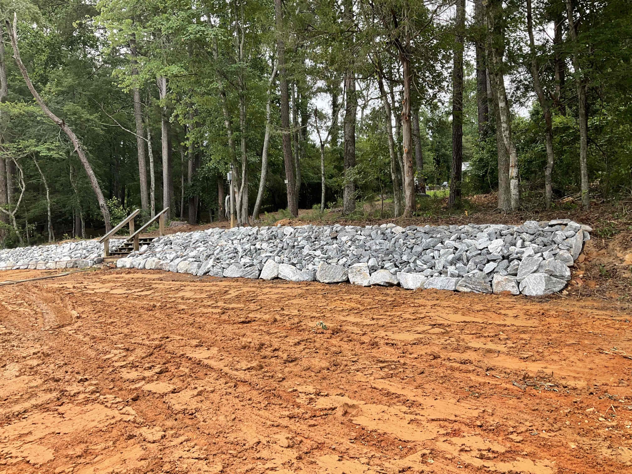 Rip rap shoreline erosion control on Lake Lanier