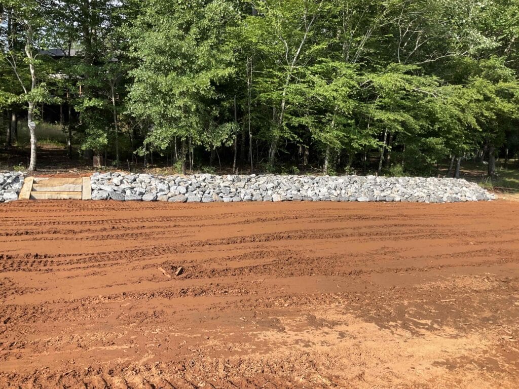 Rip Rap erosion control and shoreline steps on Buford, Lake Lanier by Marine Specialties