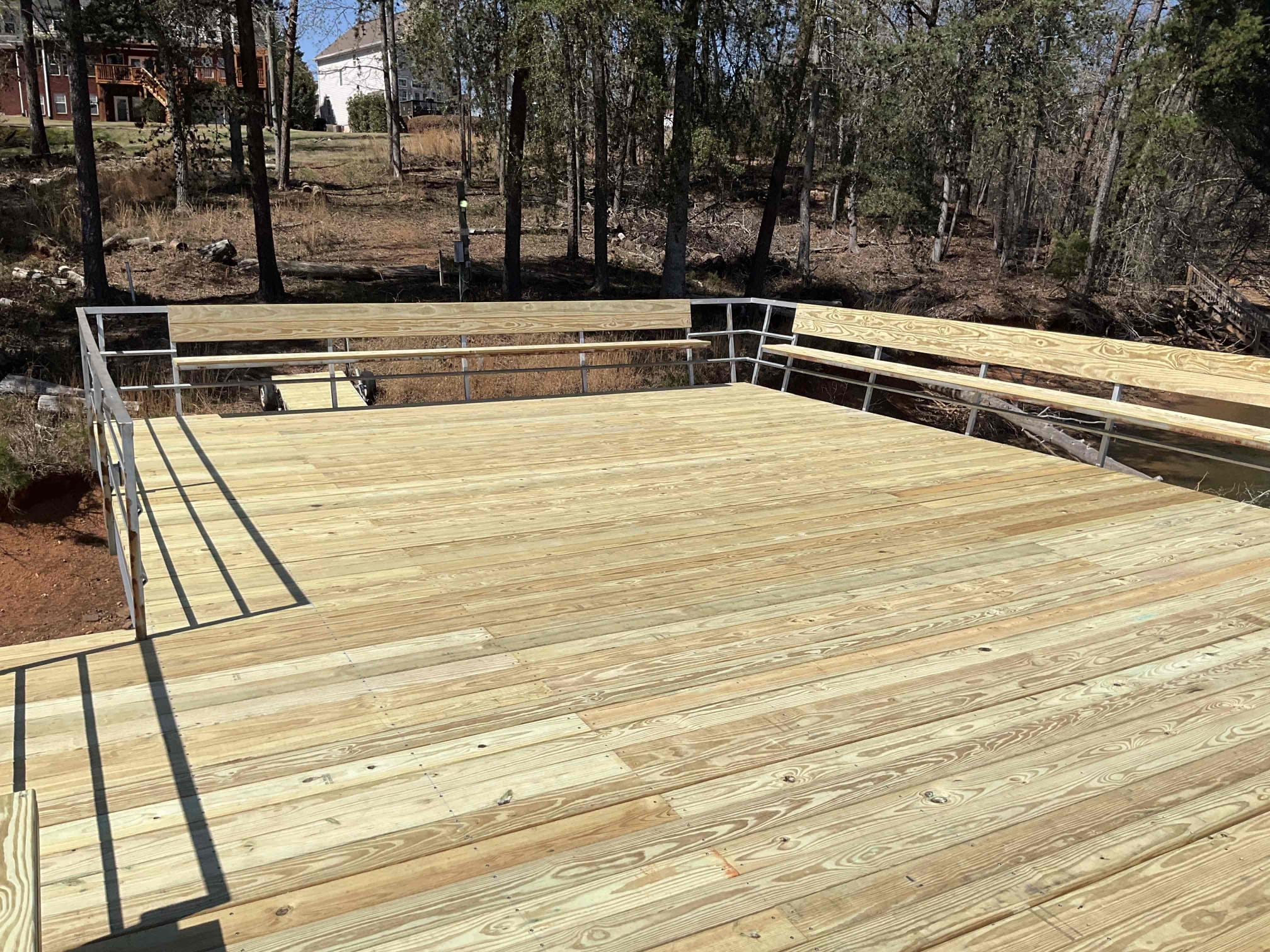 Finished dock with new decking from the water, Lake Lanier