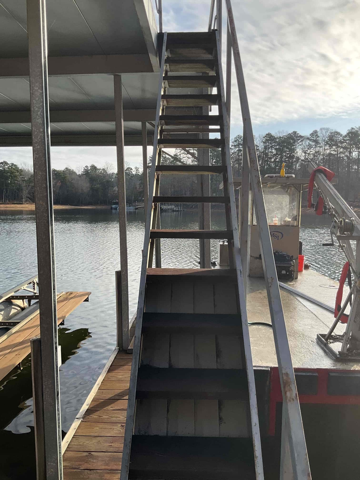 Old decking and sub-structure removed from the dock