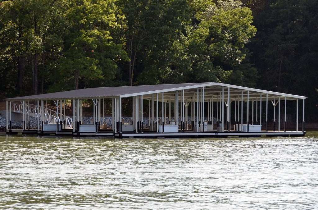 Rip rap shoreline installation on Lake Allatoona