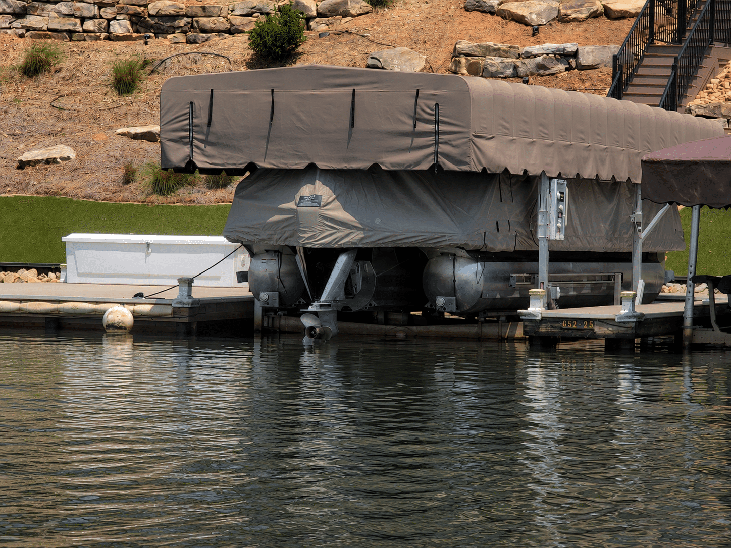 Completed Custom Boat Cover with Canopy