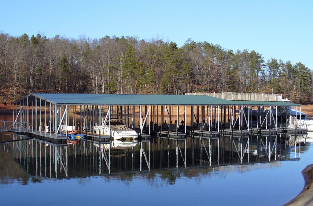 Commercial marina dock construction on Lake Lanier