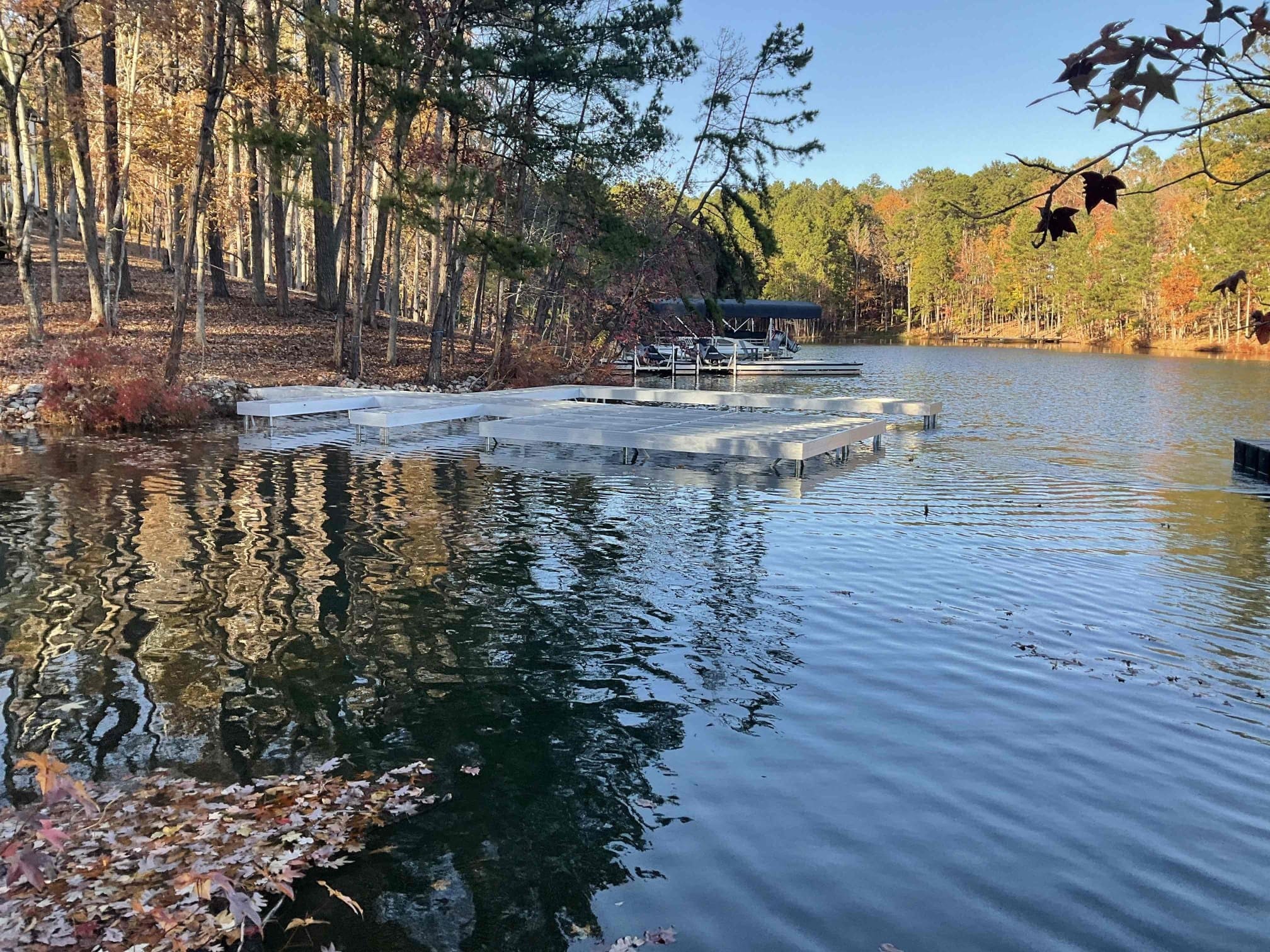 During Boat Dock Construction on Lake Oconee