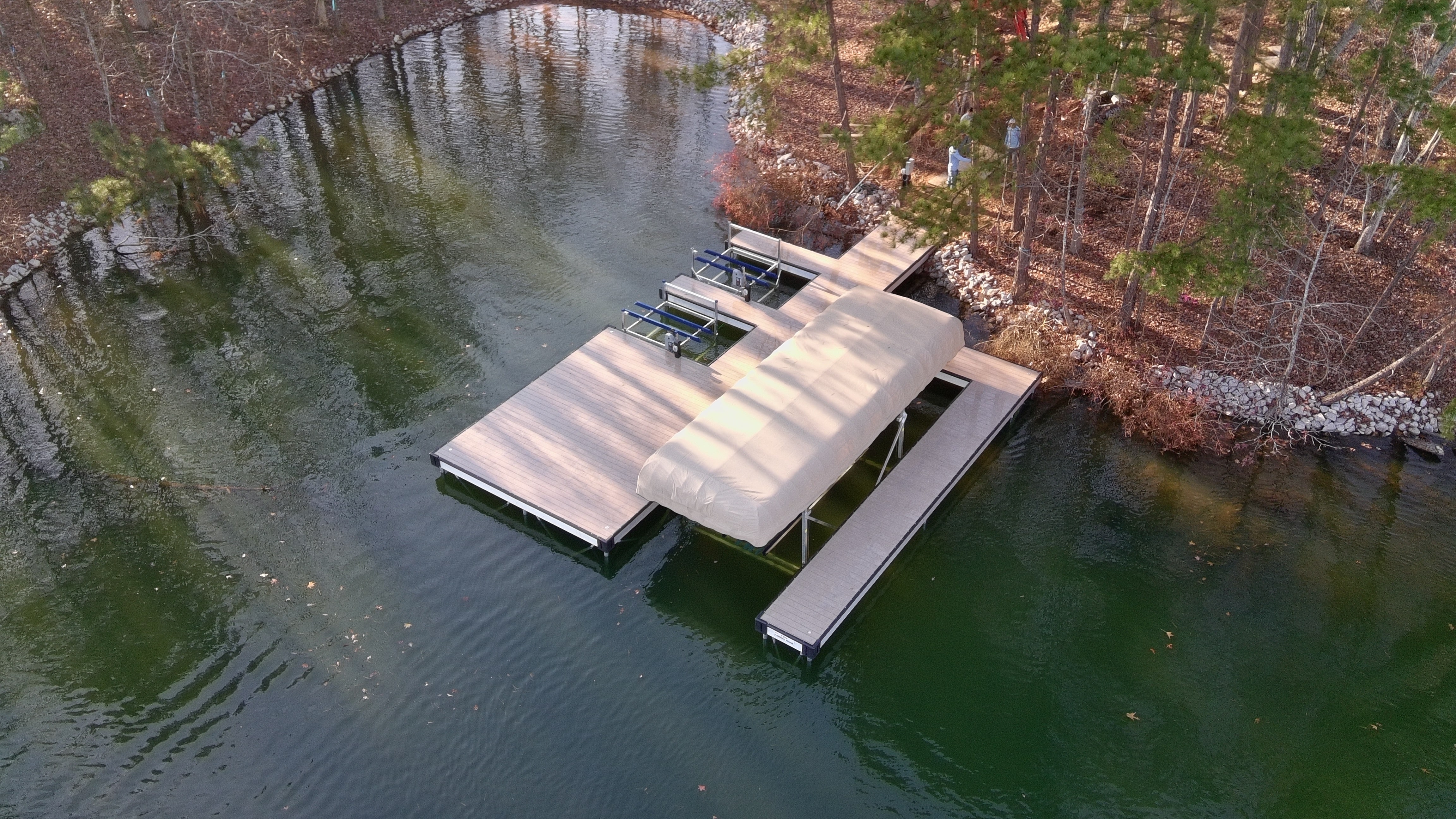 Custom aluminum boat dock on Lake Oconee