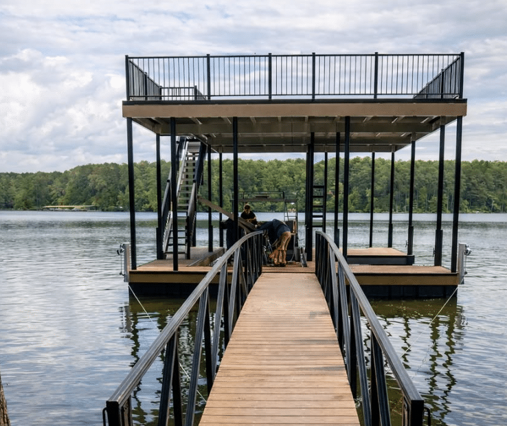 Custom floating boat dock on Lake Allatoona