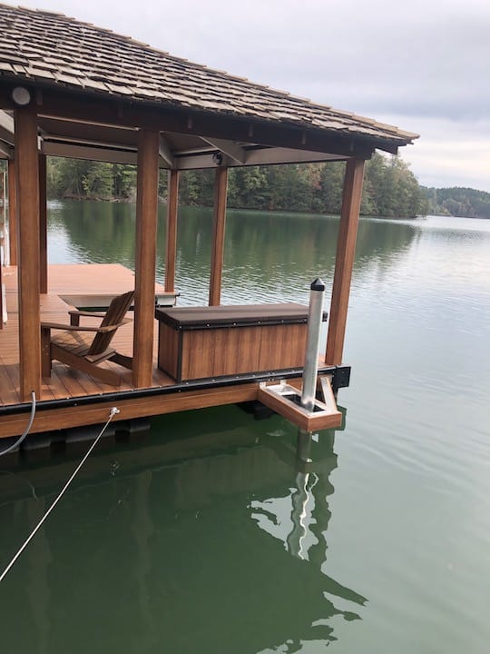 Dock anchoring and breakaway prevention on Lake Keowee
