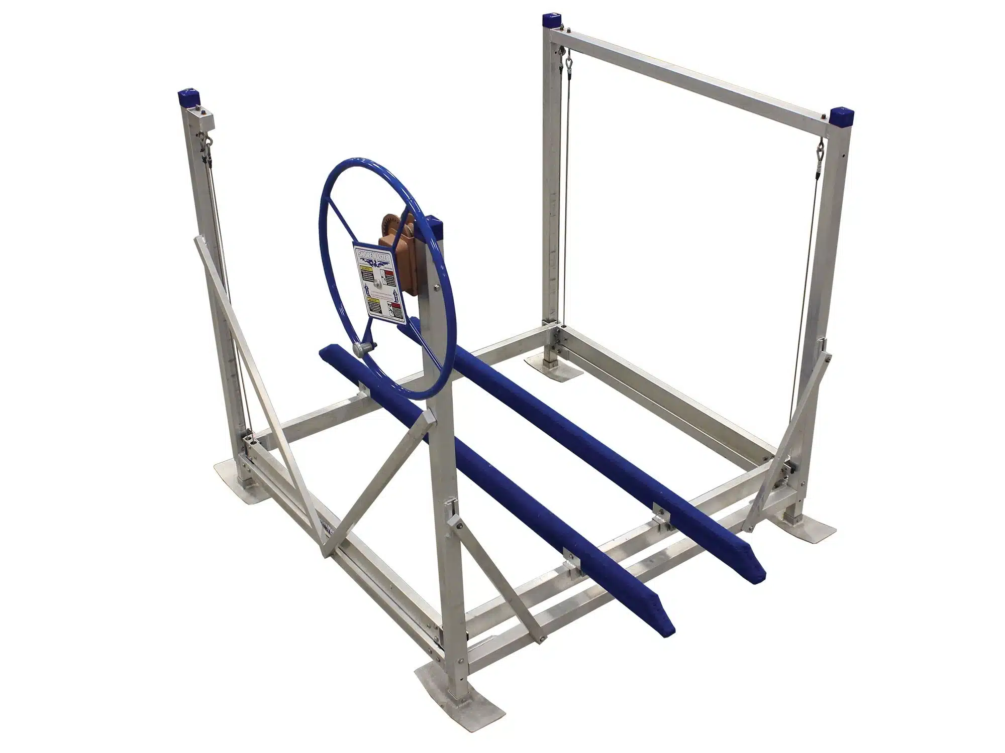 ShoreMaster PWC lift frame with hand wheel winch, V-side bunks, and aluminum legs